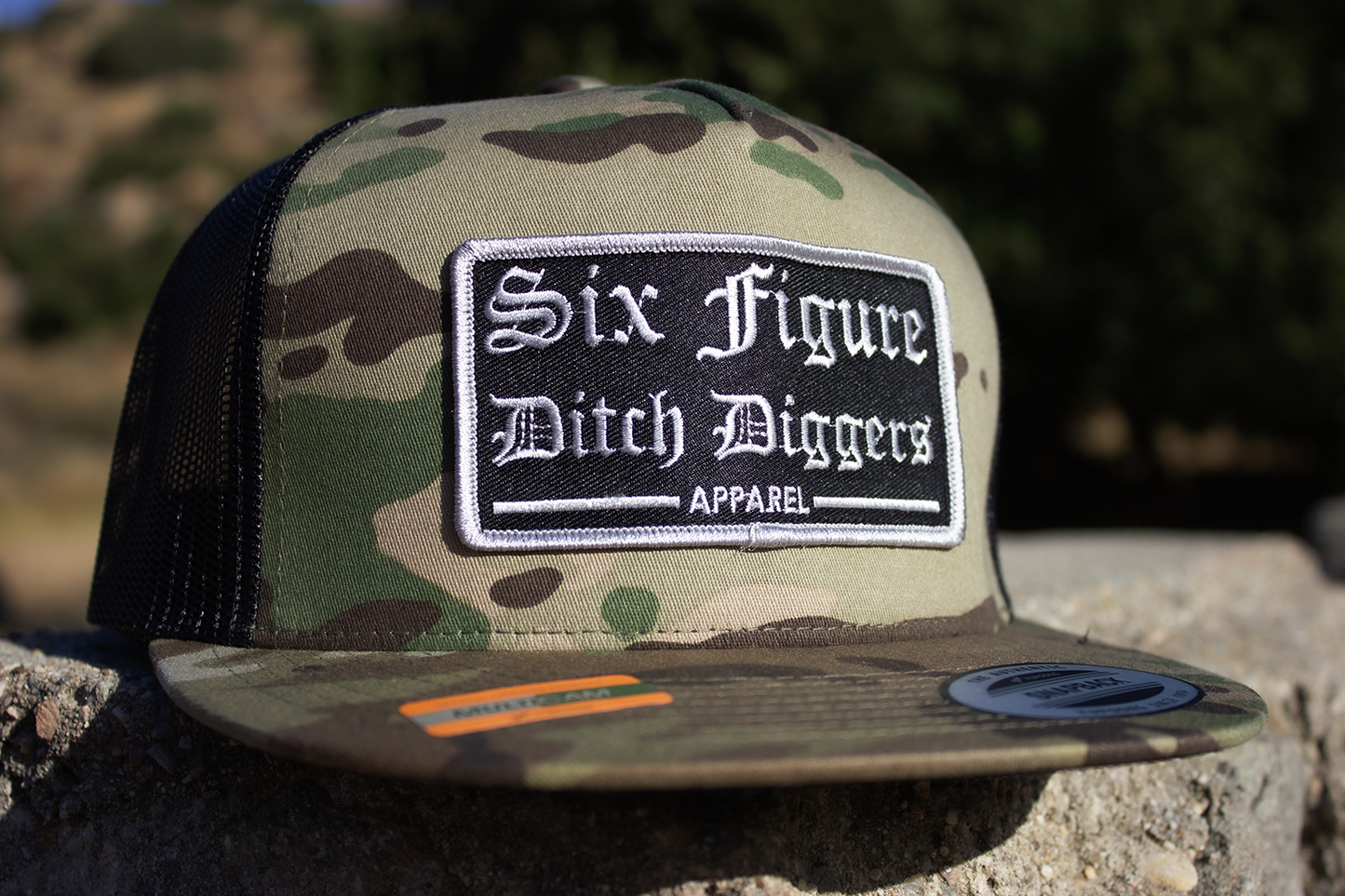 Multicam Camouflage Flat Bill Trucker Hat