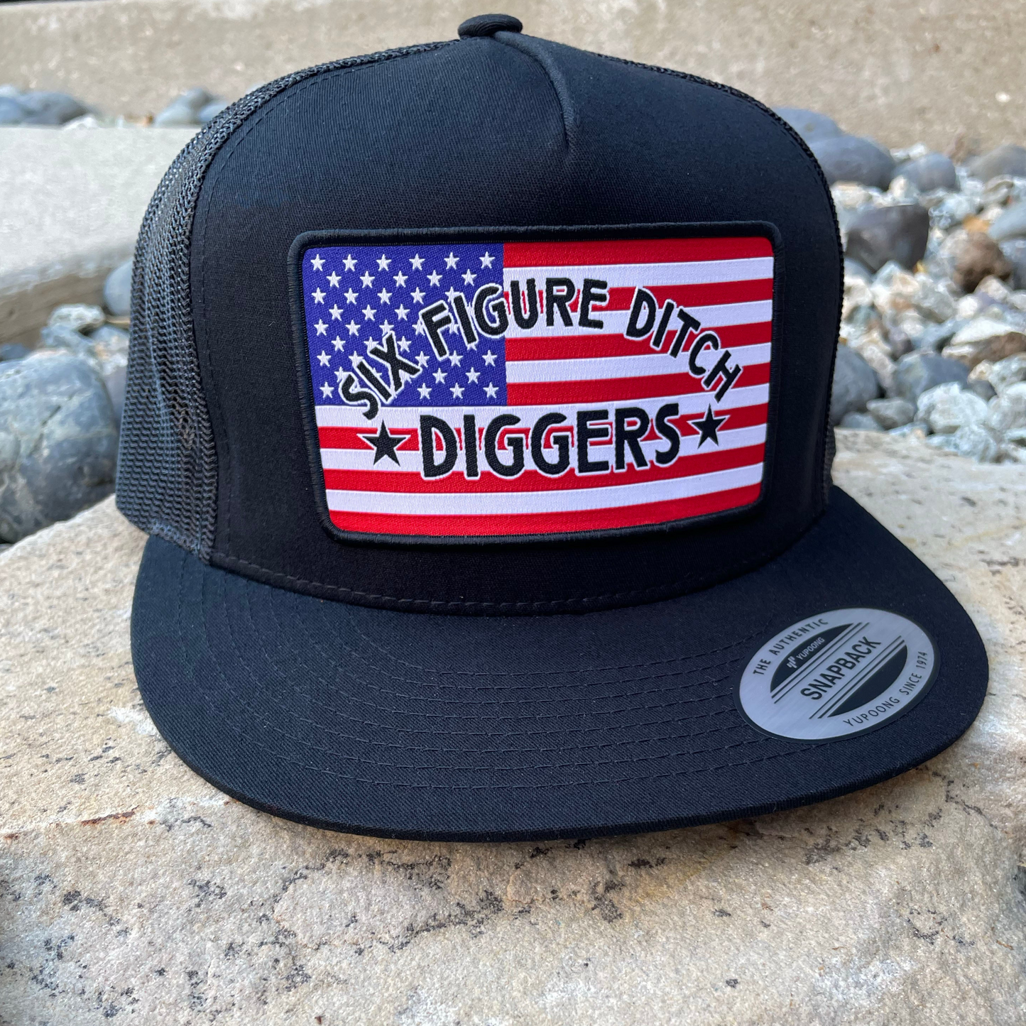 American Flag Ditch Diggers Flat Bill Hat